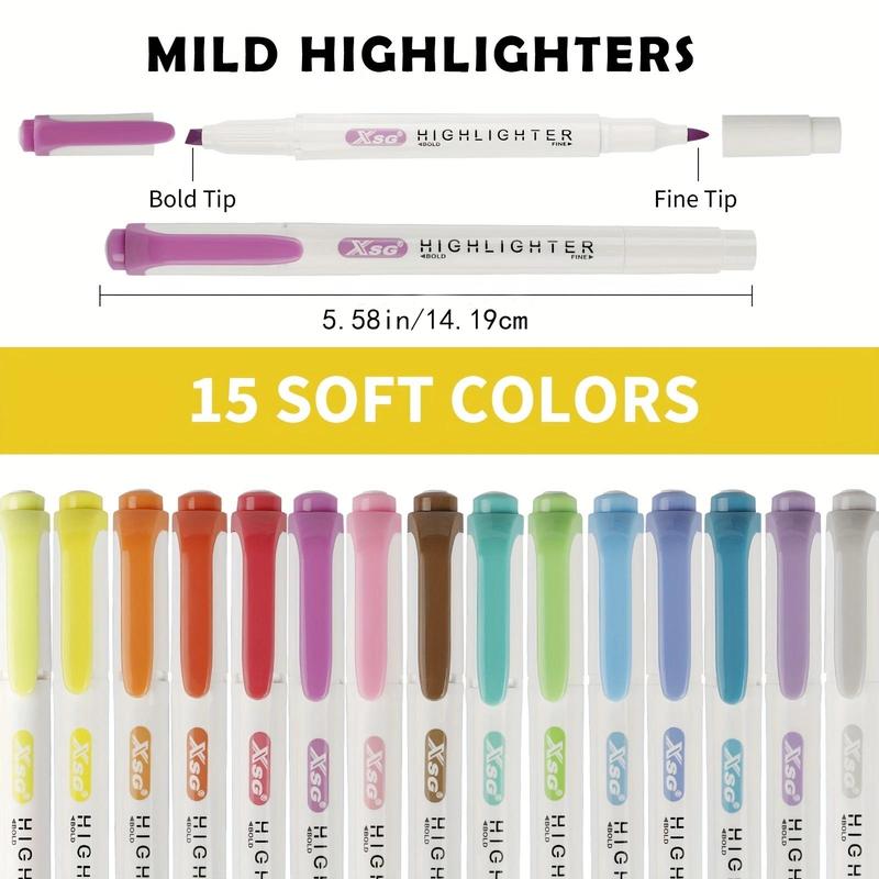 Product Introduction of Multicolor Double-ended Highlighter Pen, Mixed Color Marker Pen for School & Office, Student Stationery Supplies, Gifts for Students, Gift Ideas 1