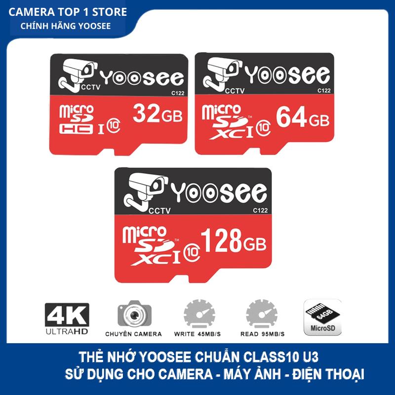  Thẻ Nhớ YooSee Cao Cấp Tốc Độ Cao Tự Xóa Ghi Đè Camera Đèn Cao Su 