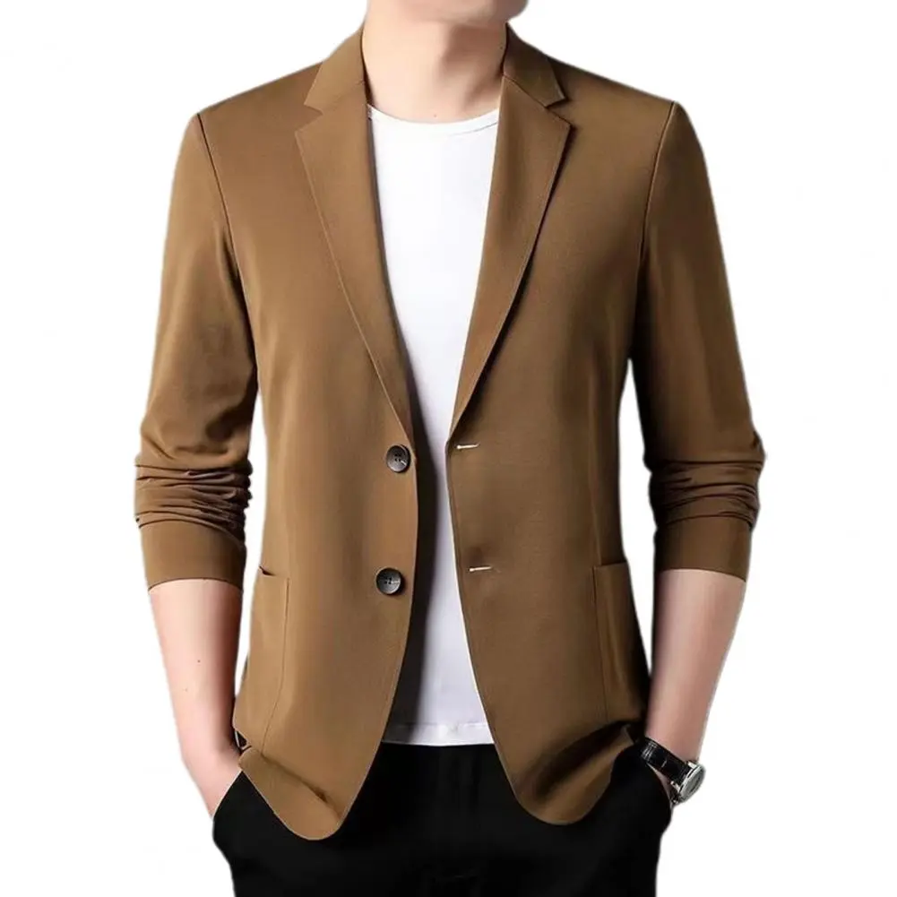 Anti-Wrinkle Ultra Thin Ice Silk Suit Jacket Summer men blazer Breathable Stretch Casual Suit Plus Size Lightweight blazers Coat Formal Menswear Cardigan Dress Fabrics Fashion Long