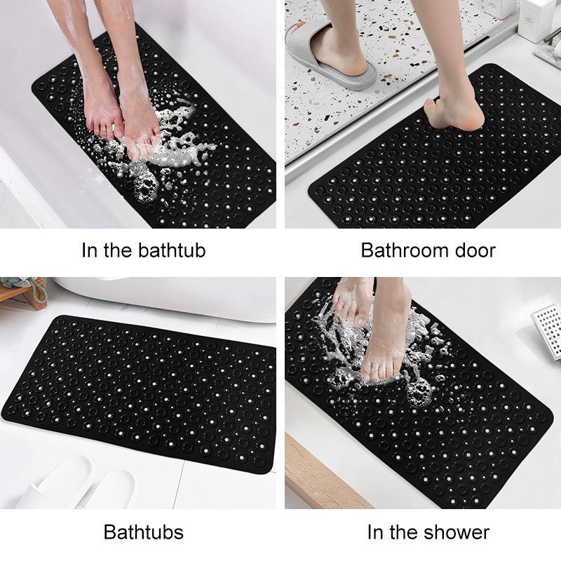 Product Introduction of Solid Color Bubble Pattern Hollow Out Non-slip Bath Mat, Durable Shower Mat with Suction Cup, Bathroom Accessories for Home Kitchen Bathroom 13