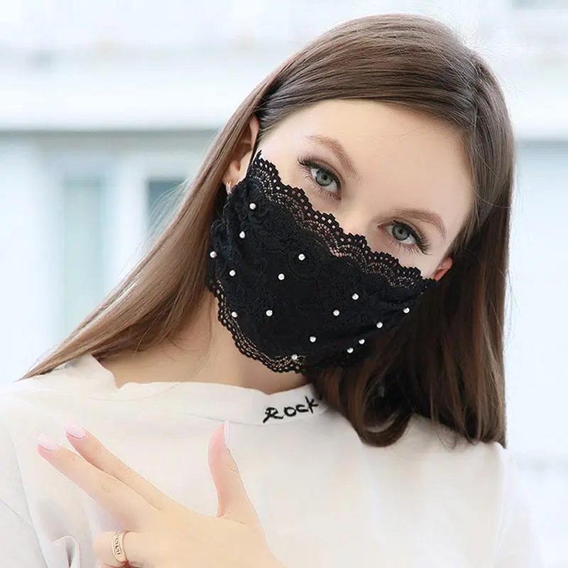 Lace Breathable  Washable Adjustable Dustproof  Face Masks