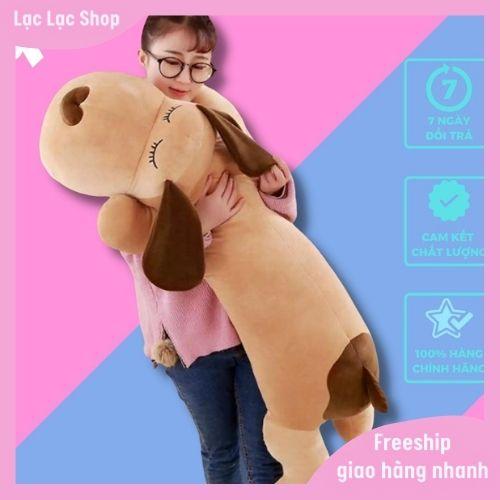 Gấu Bông Chó Ngủ Mũi Tim Màu Màu Nâu