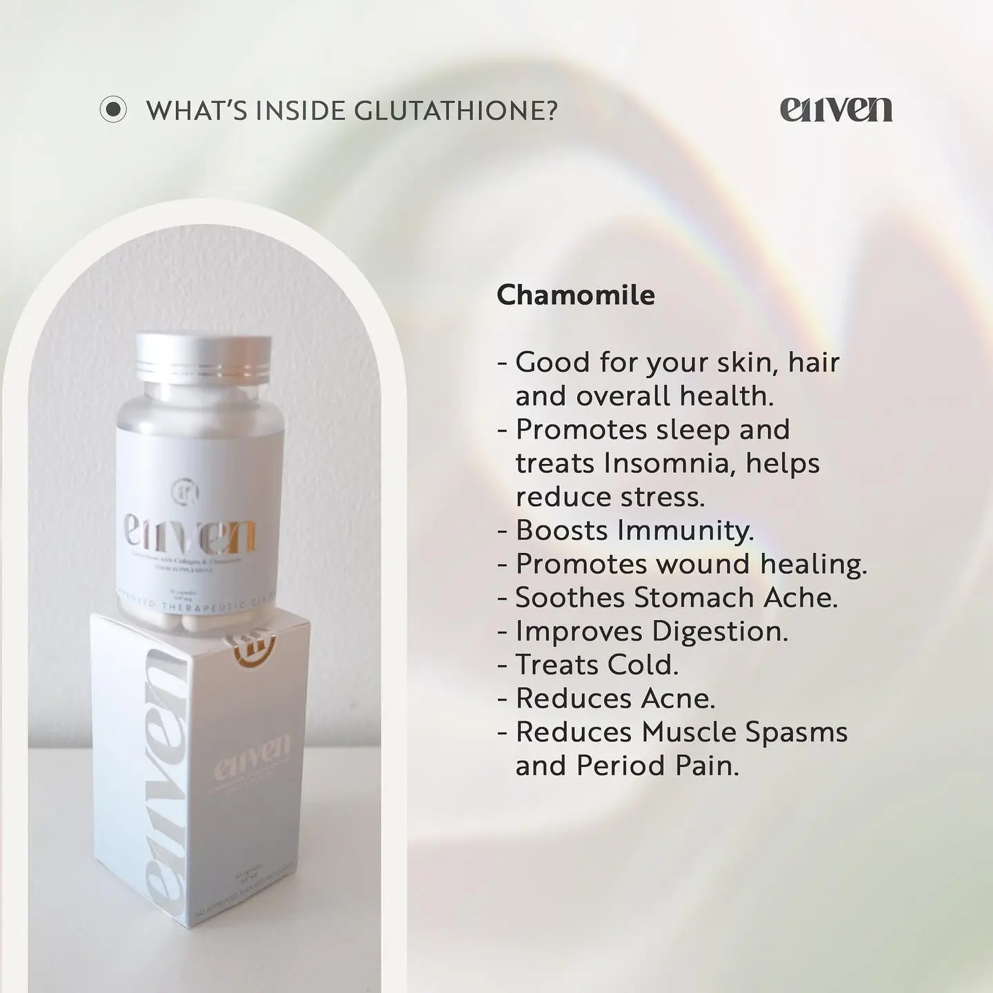 E11VEN Opitac Glutathione Japan with Marine Collagen and Chamomile - 30  Capsules
