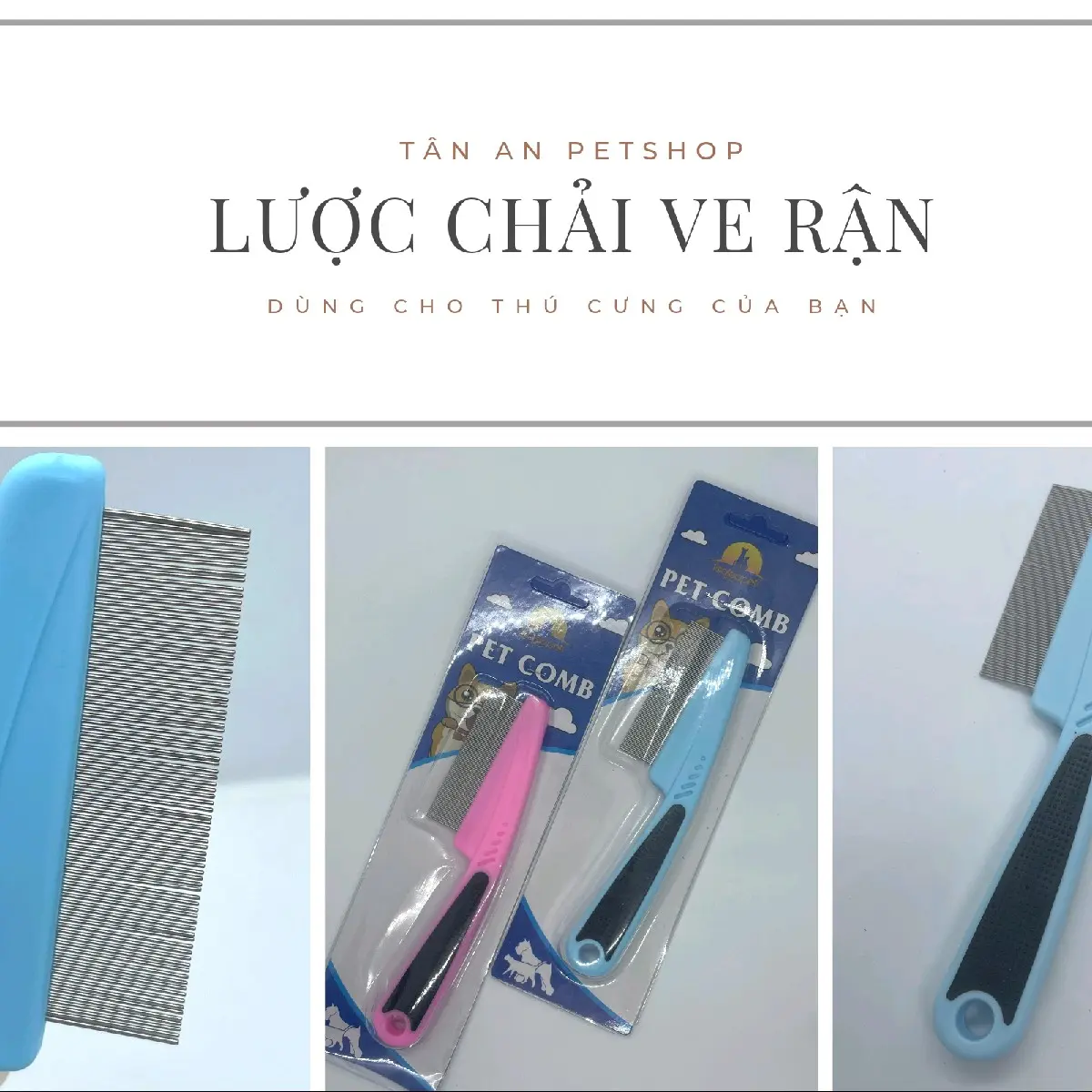Lược chải ve rận, bọ chét cho chó mèo size lớn