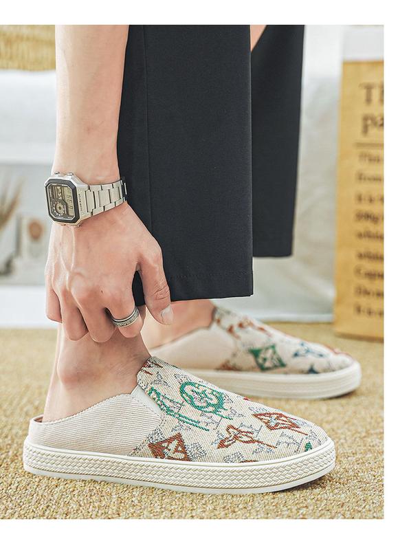 Product Introduction of [Factory Direct Sales] Canvas Shoes Men's Summer Thin Slip-on Half Slippers Men's Shoes Casual and Lightweight Old Beijing Cloth Shoes 13