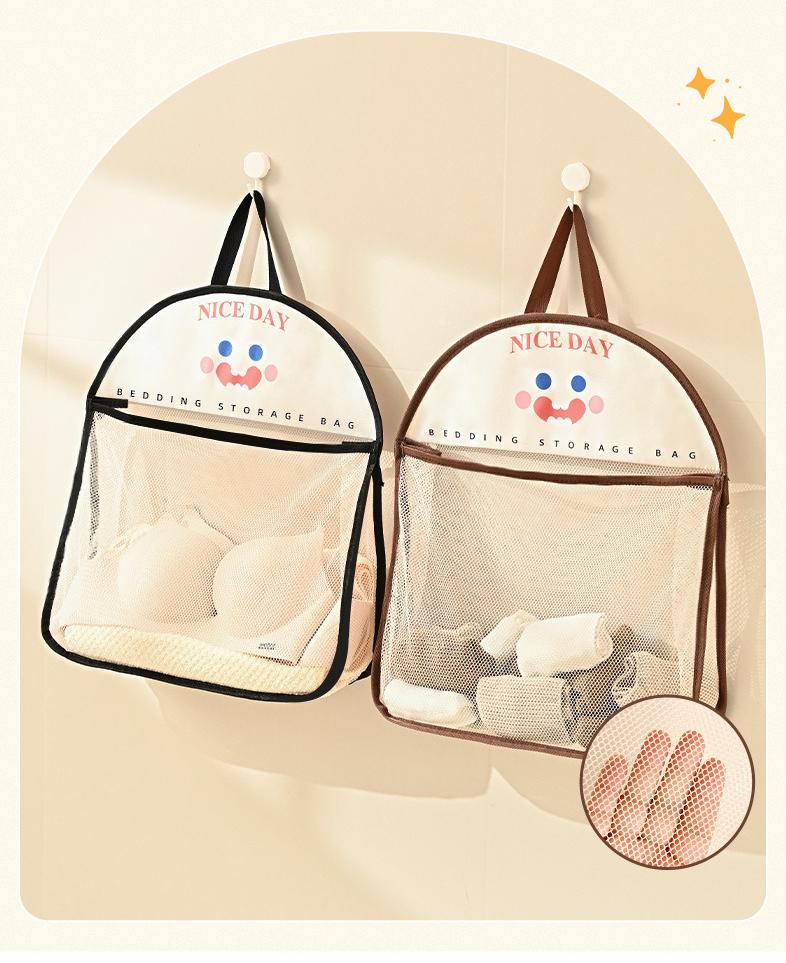 Product Introduction of Hanging Storage Net for Organizing Clothes and Socks Underwear and Sock Hanging Organizer Closet Storage Bag for Organizing Clothes Wall Mounted Storage for Small Items 0