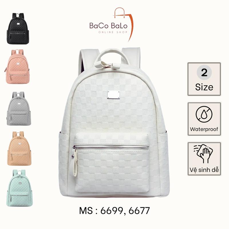 Balo Da Size 37, 40 Họa Tiết Caro Hengya 6699 Chất Liệu Da PU Hàng Quảng Châu