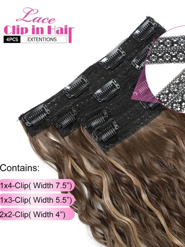 20 Inch Long Curly Clip-in Hair Extensions, Gorgeous Fluffy Hair Extensions for Women, Synthetic Hair Extensions for Party, Daily Use 2