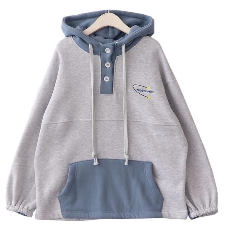 SUDFRUCHT COMBIE HOODIE OVERSIZE WANITA / SWEATER HOODIE OVERSIZE WANITA KOREA 1