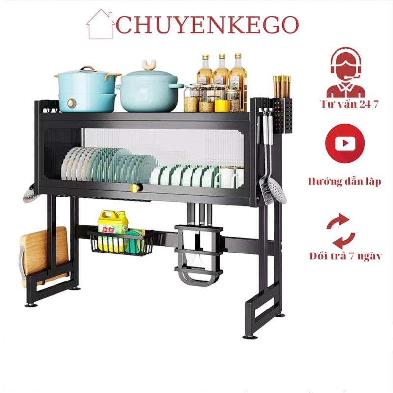 Kệ Để Chén Bát Có Nắp Đậy Thông Minh Đa Năng Dài 95cm Kitchen Lắp Ráp