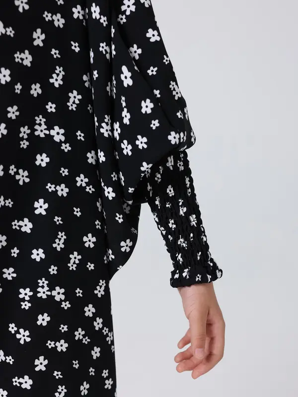 Girl's Ditsy Floral Print Hooded Abaya, Modest Long Sleeve Hooded Dress for Summer, Kids Clothes for Daily Wear 8