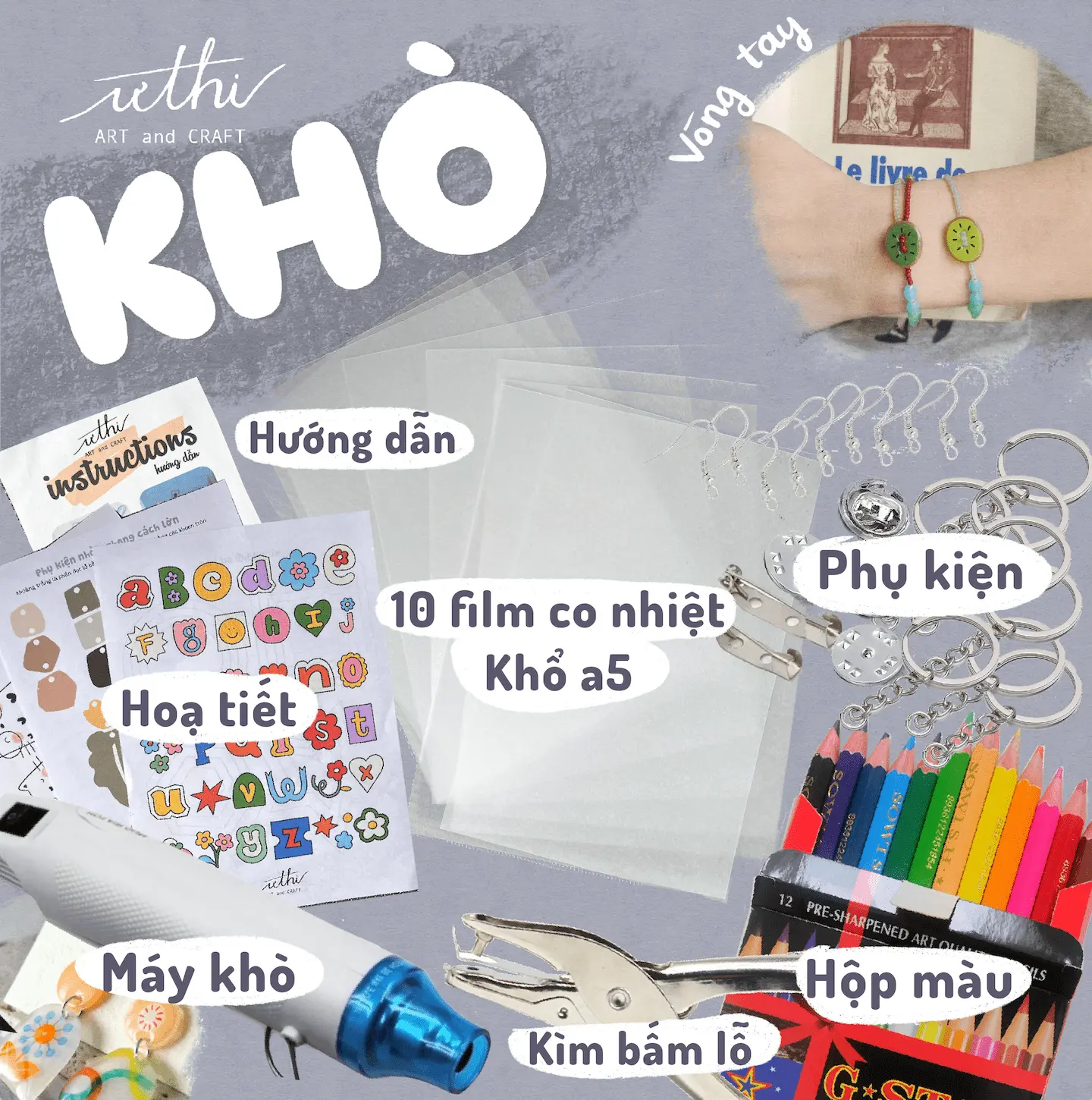 Hộp combo Nhựa co nhiệt - Bộ sản phẩm DIY