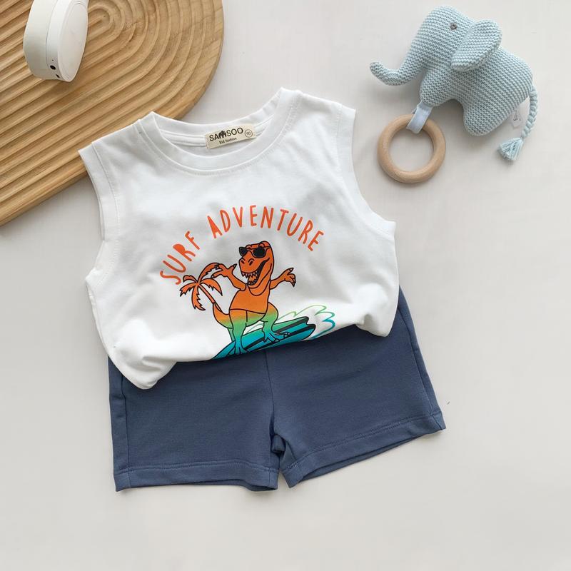 Bộ ba lỗ nhãn hàng Samsoo khủng long trượt ván cho bé