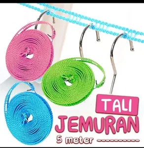 Tali Jemuran 5 meter Super Praktis ,GANTUNGAN TALI JENTUNG JEMURAN  SH D14