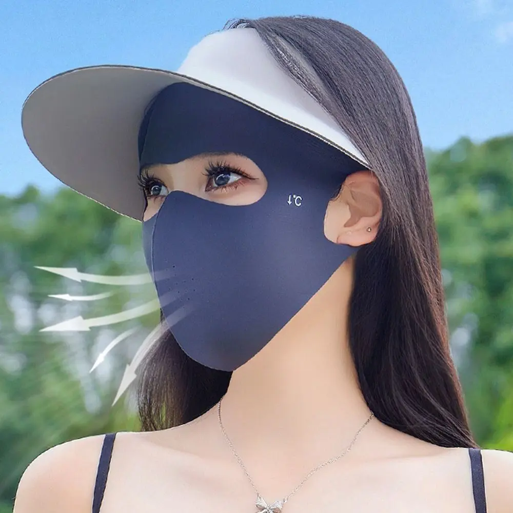 Versatile Usage Full-Face UV Face Mask Nylon UPF 50+ Protection Ice Silk Face Cover Washable Breathable Fishing Face Mask Outdoor