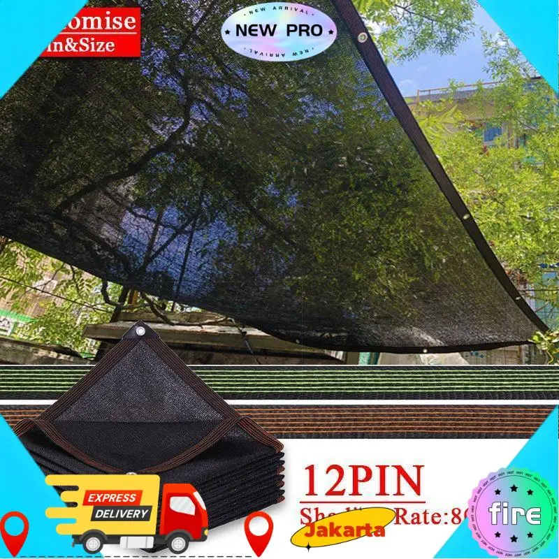 【COD,Kirim Sekarang】 Paranet 95% Lebar Anti Panas Enkripsi 12-pin Jaring Paranet 2/3/4 Meter Shading Net Nylon  Pelindung Tanaman Dari Matahari/paranet 90% sunshade net 13 ukuran untuk dipilih L*W（2m×5m/4m×5m/3m×4m/3m×6m Hitam Tanaman Jaring