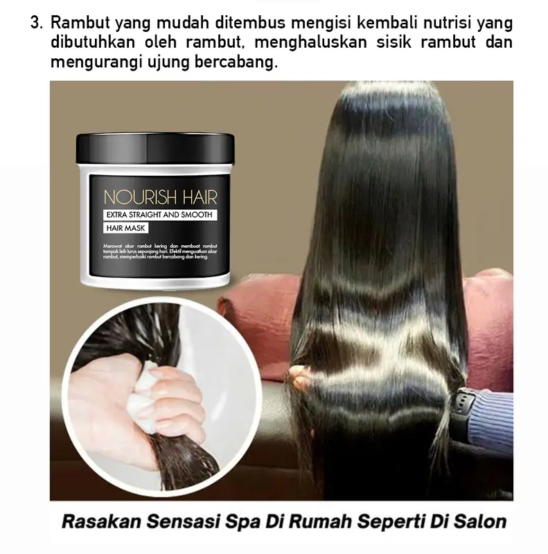 Nouris Hair pelurus Rambut Tanpa Catok BPOM 400 Grm 3