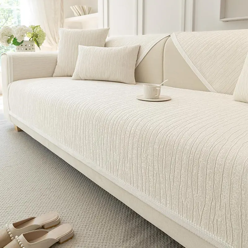 Solid Color Sofa Cushion Cover, 1 Count Modern Non-slip Sofa Seat Cover, Dustproof Sofa Protector for Home Living Room Office Decoration 0