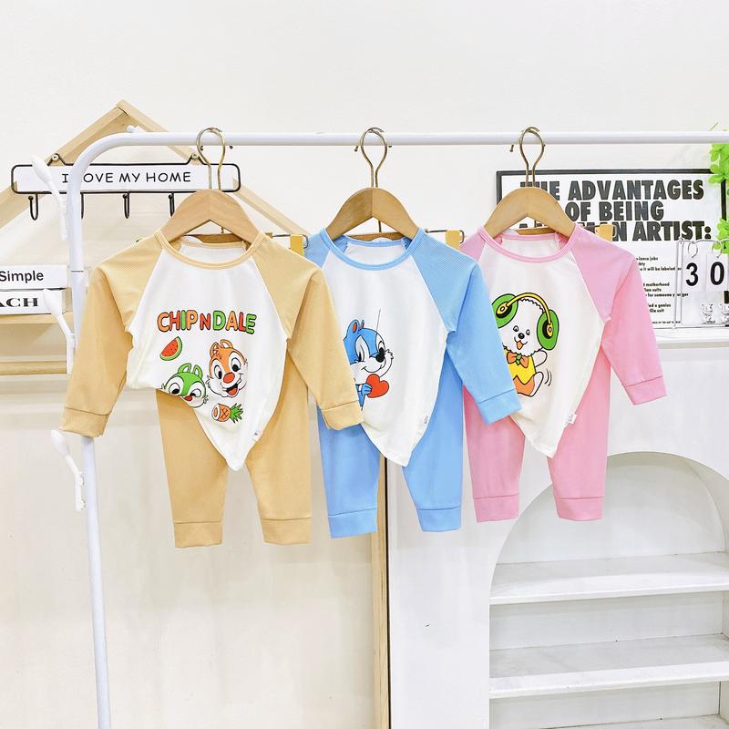 Combo 5 bộ ( tặng thêm 1 bộ là 6 bộ ) bộ quần áo tăm lạnh dài tay cho bé 5-15kg 4