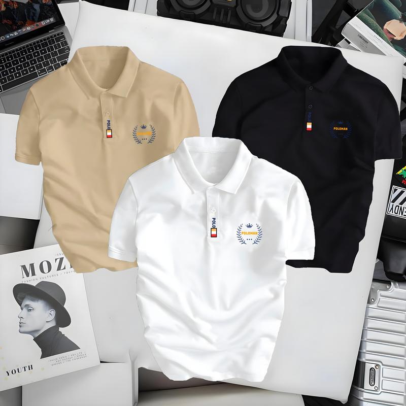[ COMBO 3 ÁO ] Áo Thun Polo Nam Nữ  Poloman 08 Chất Liệu CVC Cá Sấu Thoáng Mát Thiết Kế Trẻ Trung Thanh Lịch Có Bigsize Tới 110kg