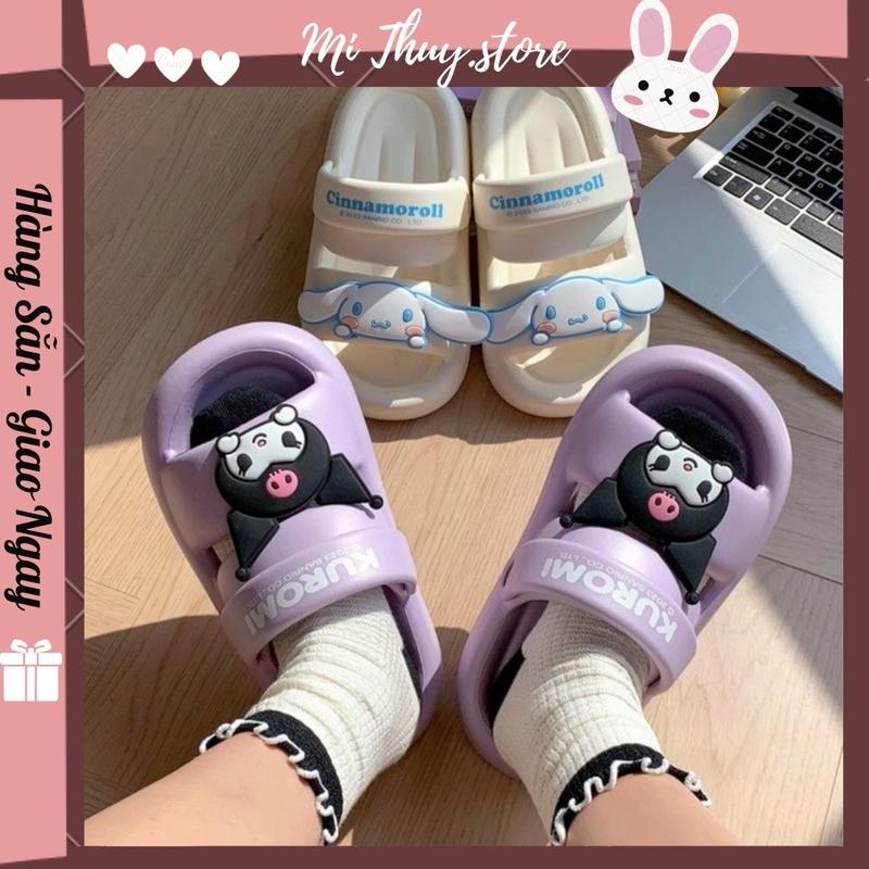 (Chọn lùi size) Dép sandal 2 quai, có quai hậu sticker nhân vật cute dễ thương mẫu mới 2024 DÉP SRO QUAI HẬU