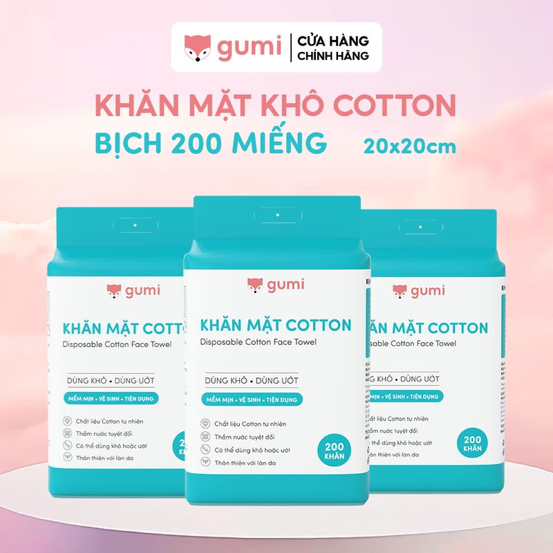 (Mall) COMBO 2 BỊCH KHĂN MẶT KHÔ COTTON GUMI TREO TƯỜNG TIỆN LỢI DÀY DẶN MỀM MẠI VÀ THOẢI MÁI