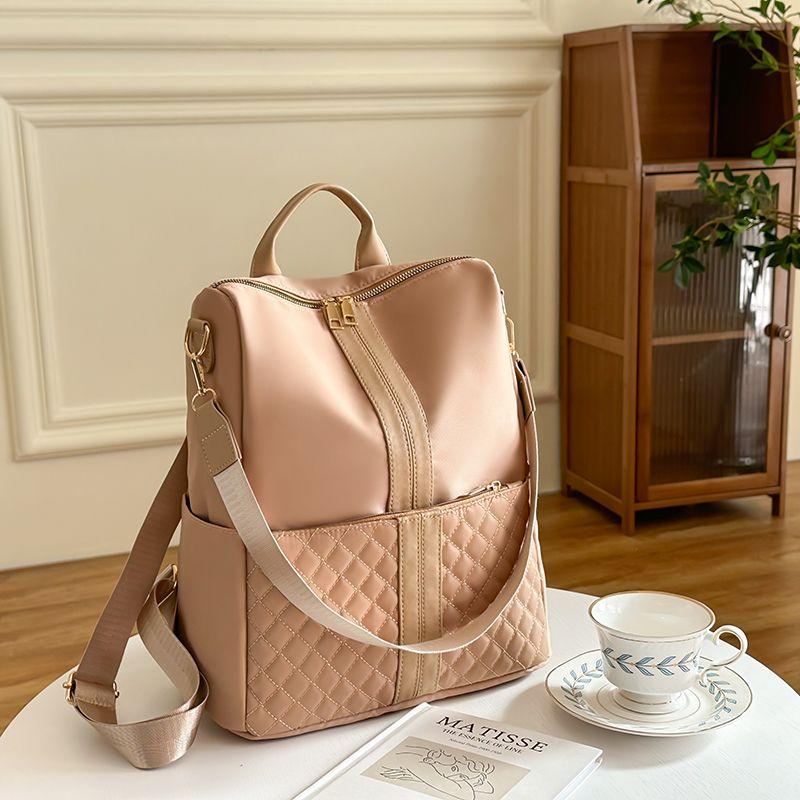 Product Introduction of 2024 New Black Mummy Bag Maternal and Child Ultra-Light Quilted Embroidery Thread Large Capacity Multi-Functional Fashion Mummy Bag 5
