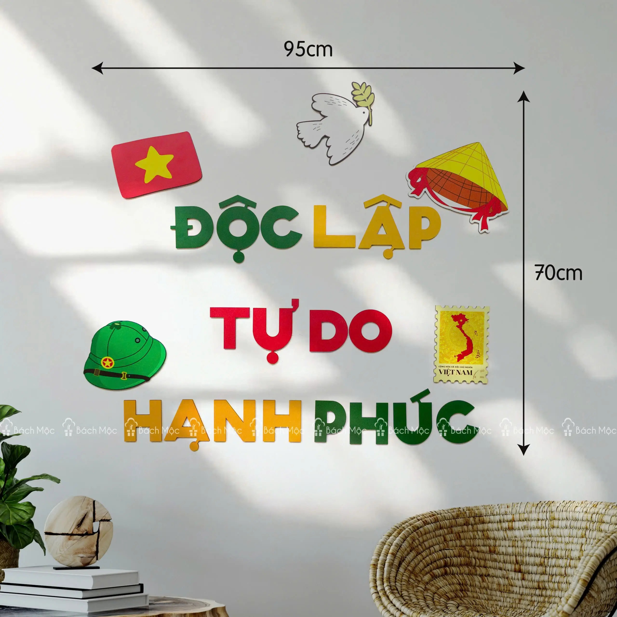 [Set Yêu Nước] Set dán tường chủ đề Việt Nam Yêu Nước trang trí văn phòng, công ty, gia đình, cửa hàng, trường học nhà Bách Mộc