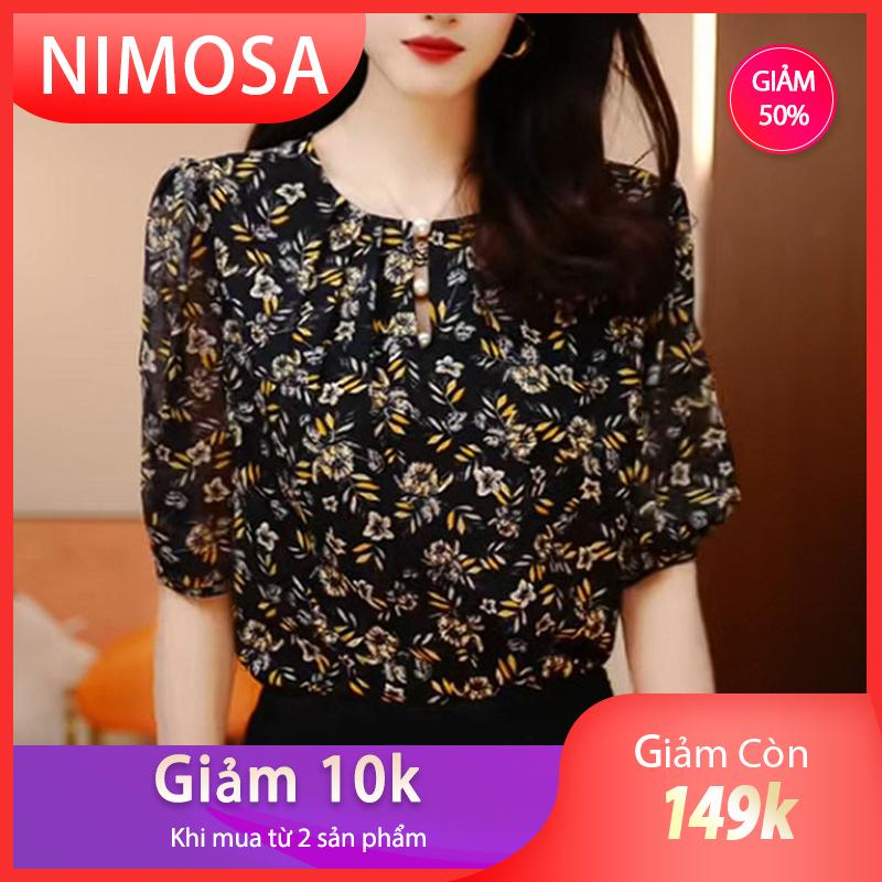 Product Introduction of NIMOSA - Áo Sơ Mi Nữ Tay Lửng .Áo Thiết Kế Đi Chơi Đi Làm Phù Hợp Cả Trung Niên Top Women 4