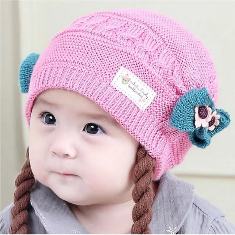 Topi Anak Rambut Kepang Bahan Rajut 3