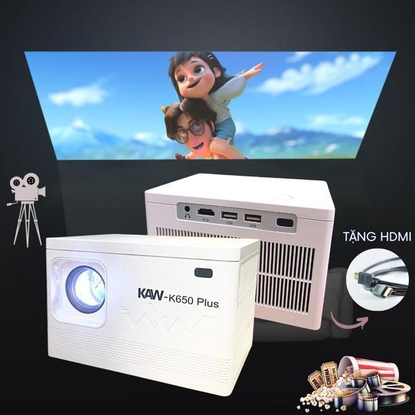 Máy chiếu mini Xem Phim Kaw K650 Plus - Hàng Chính Hãng, Độ Phân Giải 1080P, Âm Thanh Audio Sắc Nét, Bảo hành 1 đổi 1 Projector khoảng cách phóng hình dài 5