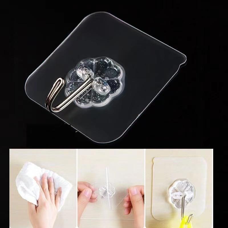 Móc Treo Tường Dính, 10 Gói, Có Thể Tái Sử Dụng, Chống Trượt, Không Đánh Dấu, Chịu Lực, Thích Hợp Cho Phòng Tắm Và Nhà Bếp, Hình Dán 6