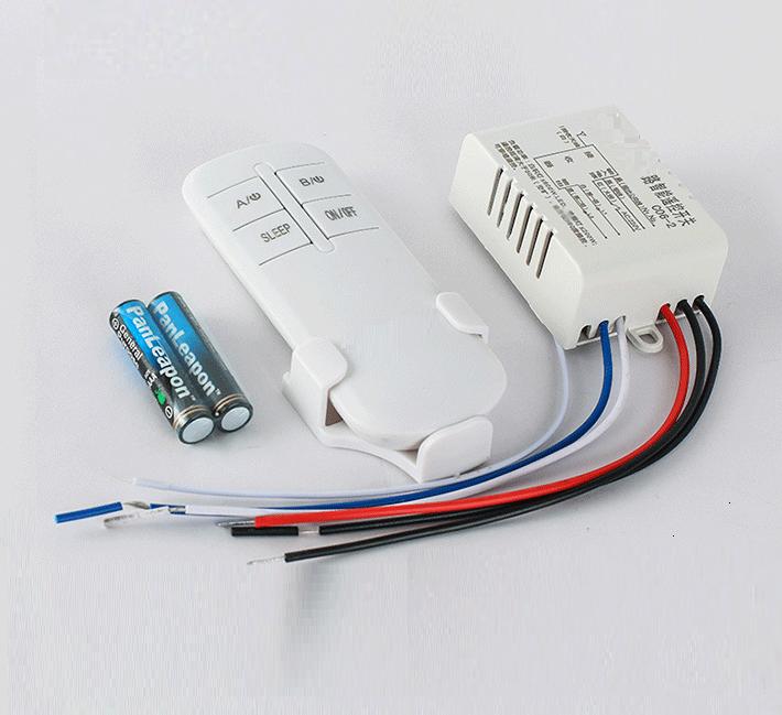 Công tắc điều khiển từ xa không dây RF 1 cổng 2 cổng mẫu mới bật tắt đèn quạt 220V 10A khoảng cách 30-50 mét 0