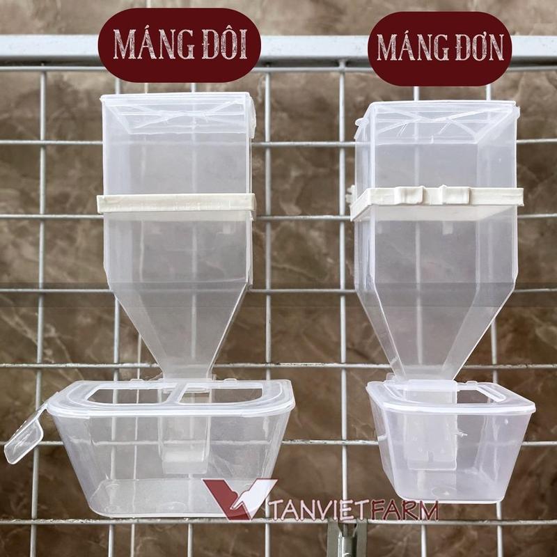 SET 2 cái - Máng ăn tự động loại Đơn/ Đôi cho chim cảnh, bồ câu, gà, yến phụng - TANVIETFARM