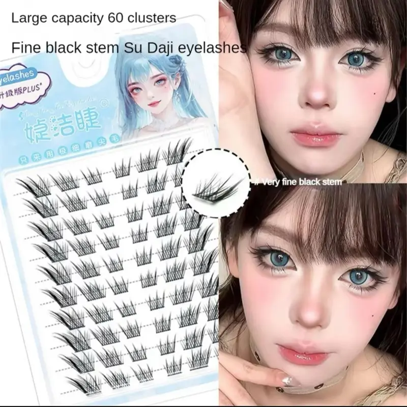 Lông mi giả mắt cáo [MT04] siêu cuốn hút sexy, mi cụm tách sợi 10 hàng tặng keo nhíp 5