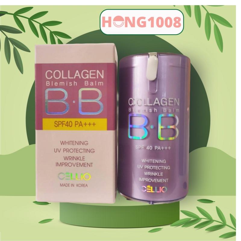  Kem Nền Cellio BB Collagen Blemish Balm SPF40 40ml Che Phủ Hoàn Hảo Dưỡng Da Trắng Mịn shop Hong1008  Mỹ Phẩm Trang Điểm Nữ 