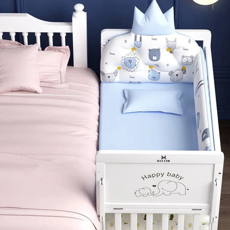 Nôi Em Bé S318 Hatato phủ 3 lớp sơn trắng dùng cho bé từ 0-4 tuổi có thể làm nôi cho trẻ sơ sinh 0