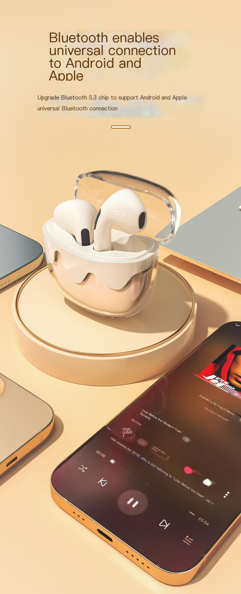 Product Introduction of G07 Wireless Earbuds Longer Playtime Ear Buds With Transparent Charging Case For Music Sports For Android and iOS Headphone 12
