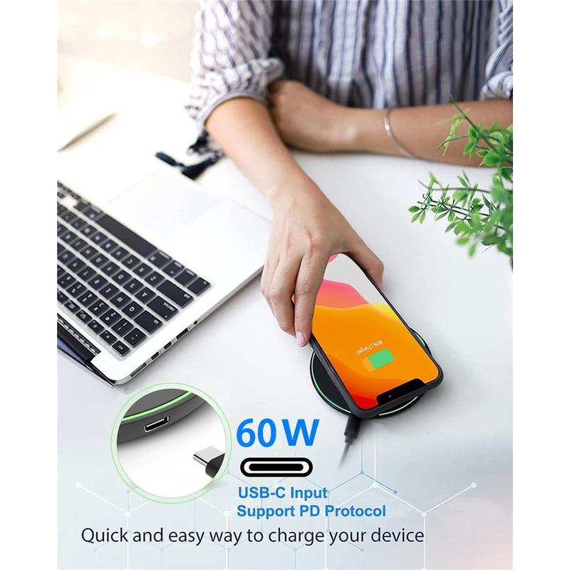 Product Introduction of 60W Wireless Charger Pad Stand For iPhone 14 13 12 11 Pro Max X Samsung Xiaomi Induction  Fast Wireless Charging Dock Station 48