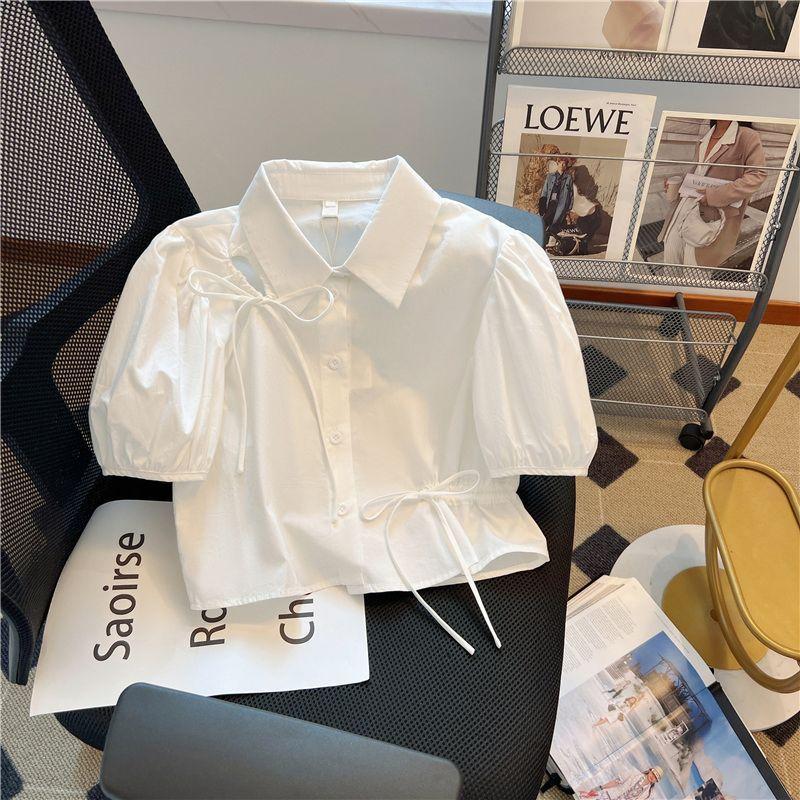 Product Introduction of Áo Sơ Mi ngắn Tay Cho Bé Gái, Phong Cách Phương Tây, Hàng Mới Về Mùa Hè 2024, Tay Phồng Nơ Trắng, Phong Cách Công Chúa, Thích Hợp Cho Bé Gái 6