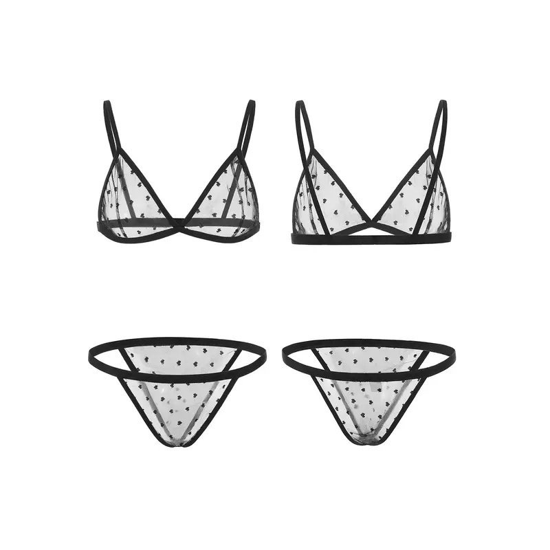 Đồ Lót Gợi Cảm Cho Nữ, Áo Ngực Babydoll G-string, Cúp Mở, Trang Phục Cổ Yếm 3