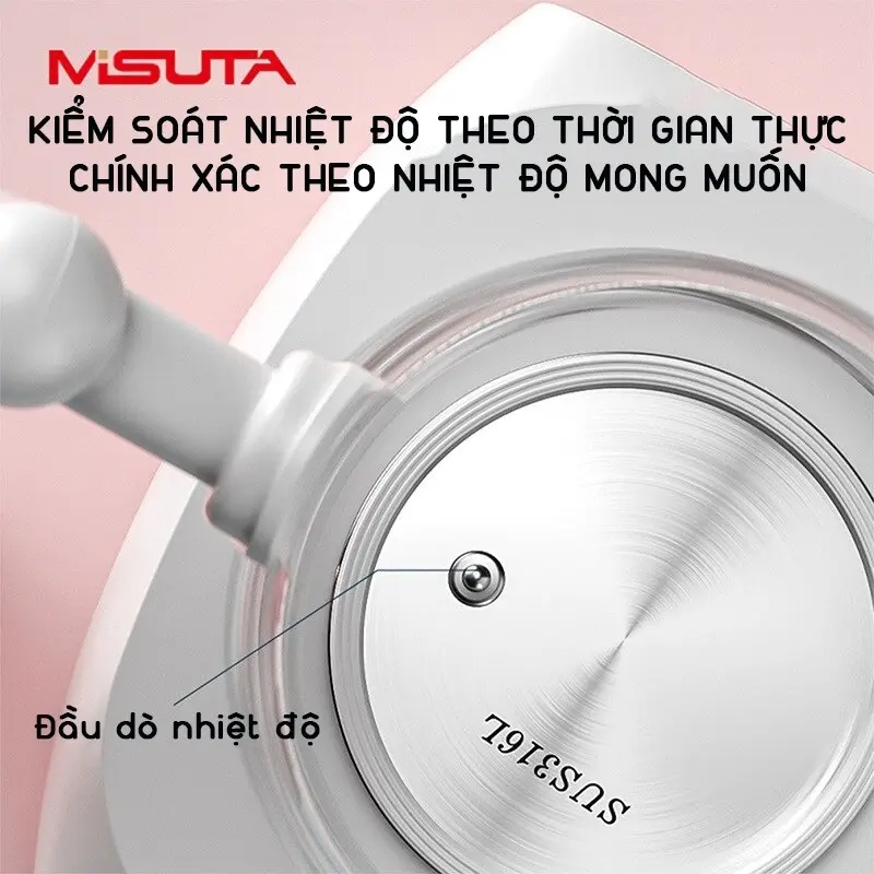 Máy tiệt trùng, hâm sữa, pha sữa đa năng Misuta có tích hợp sấy khô, điều chỉnh được nhiệt độ 6