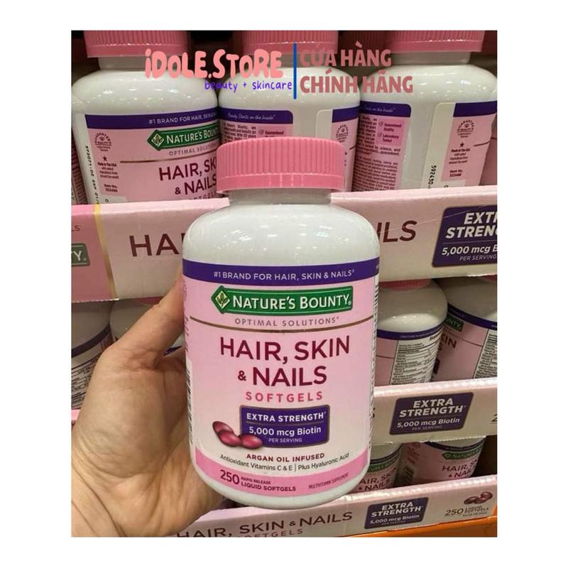 Viên Uống Đẹp Da, Tóc, mónġ của Mỹ 250 vien Nature's Bounty HAIR SKIN NAIL USA