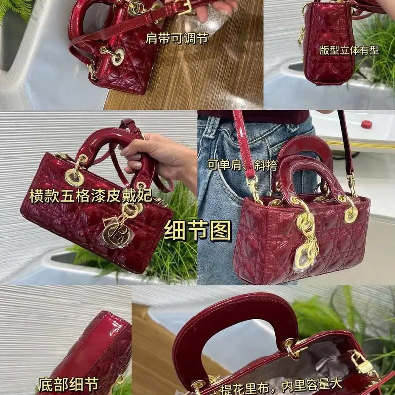 Mẫu túi VR6122 da bóng tang vàng  pha Lê bản ngang 22cm kèm khăn nơ và hộp giấy Bag Nữ 4