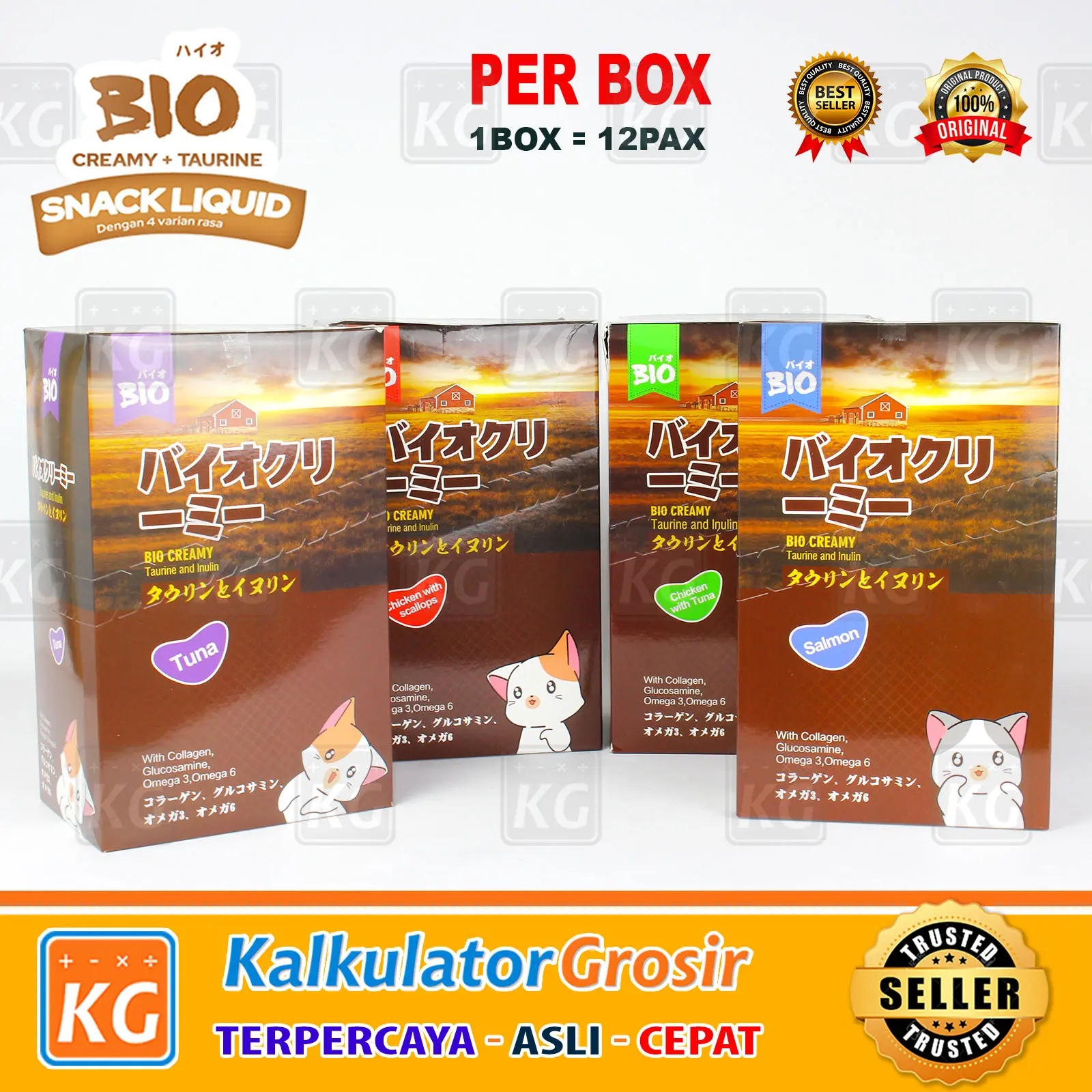 Snack Kucing Bio Creamy Treats 15g Cemilan Snack Kucing 15gr No Meo Cair Adult & Kitten 1Box