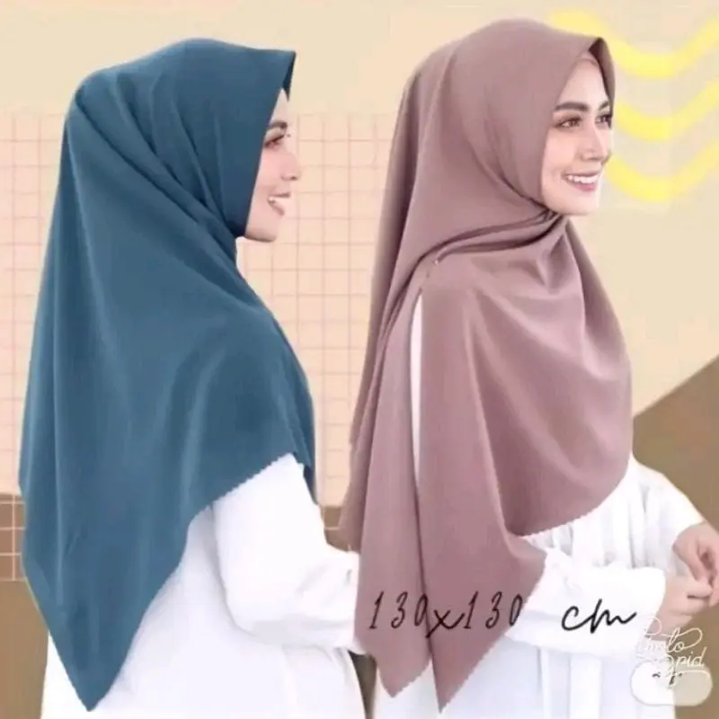 SEGIEMPAT BELLA SQUARE SYAR'I JUMBO LASER CUT 130X130CM Polycotton