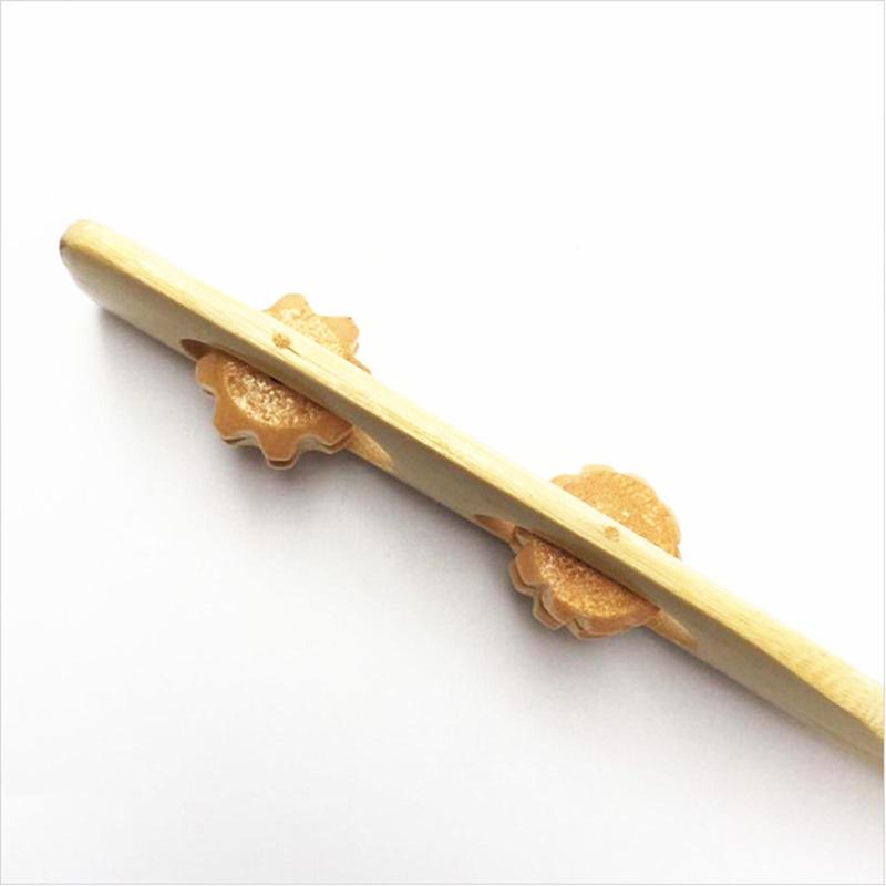Bamboo Double Ball Rolling Massage Stick, Scratching Tool, Scratching Rake for Neck & Back 3
