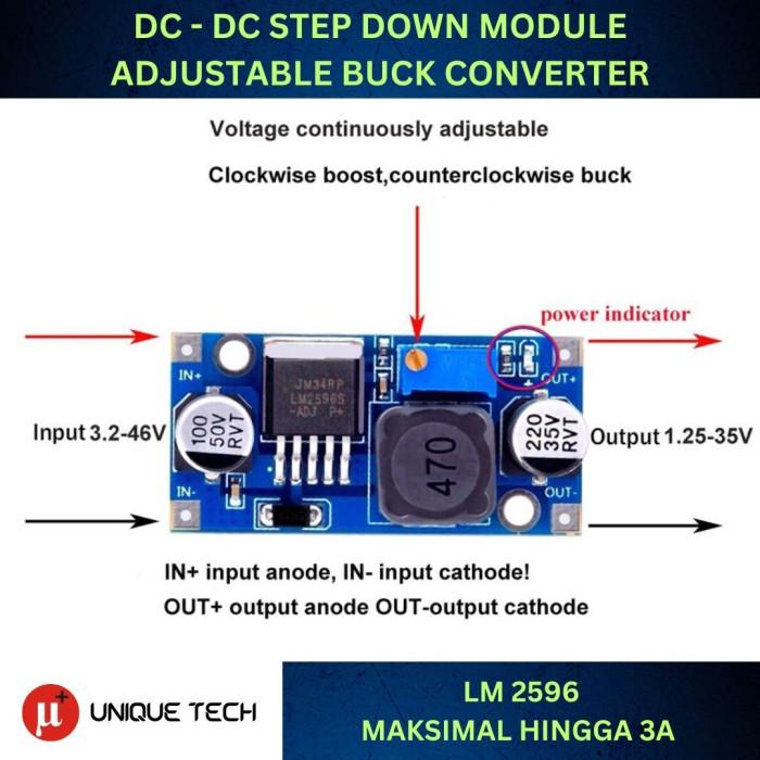 Jual LM2596 STEP DOWN DC - DC BUCK CONVERTER ADJUSTABLE LM-2596 5V 12V ...