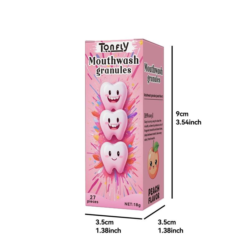 Portable Mouthwash Tablets, 1 Box Peach Flavor Mouthwash Tablets, Oral Care Tablets for Travel, Outdoor, Sports, Travel, Daily Use 1