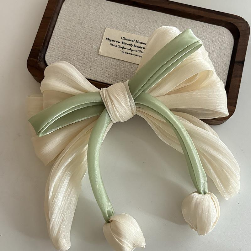Kẹp Tóc Ruy Băng Hoa Tulip, Thời Trang Và Thanh Lịch, Dành Cho Phụ Nữ Và Trẻ Em Gái Women 5